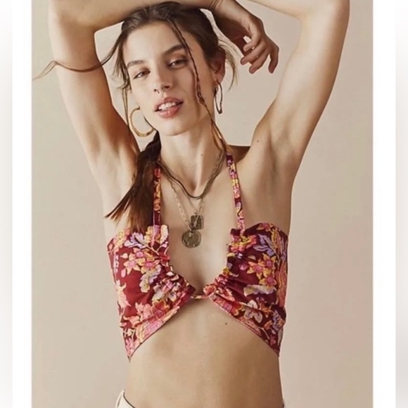 🔥🔥NWT Free People Summer Of Love Bandeau Bralette in Wine/Bord - Picture 1 of 6